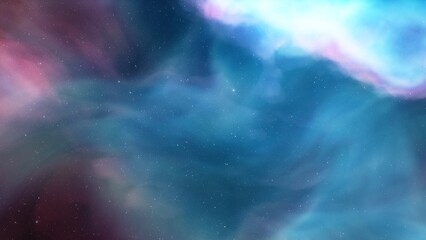 Nebula gas cloud in deep outer space, science fiction illustration, colorful space background with stars 3d render
