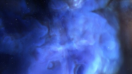 Nebula gas cloud in deep outer space, science fiction illustration, colorful space background with stars 3d render
