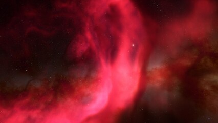 Nebula gas cloud in deep outer space, science fiction illustration, colorful space background with stars 3d render
