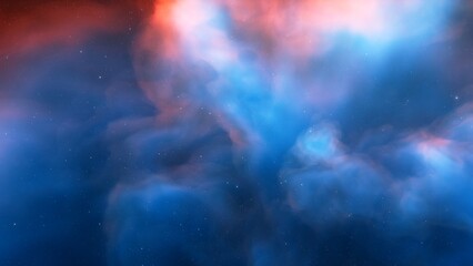 Nebula gas cloud in deep outer space, science fiction illustration, colorful space background with stars 3d render
