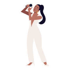 singing woman with microphone
