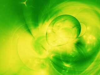 yellow and green abstract fractal background 3d rendering illustration