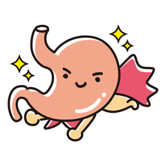 胃のイラスト（ヒーローキャラクター）