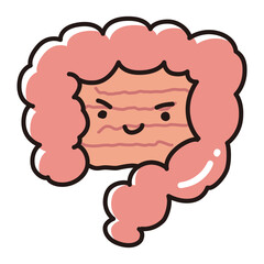 きれいで健康な腸のイラスト（大腸・小腸）キャラクター