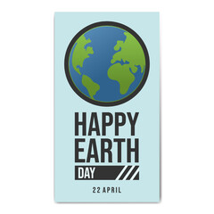 Happy Earth Day 22 April Concept in Flat Layer Design