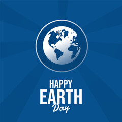 Happy earth day. Design with globe