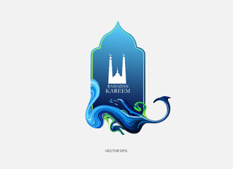 vector background, art, design, abstract modern graphic elements ramadhan kareem, color 3d Gradient abstract banners with flowing liquid shapes.illustration contrast colors, ramadhan, Islamic greeting