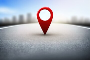 red 3d destination point on map navigation marker