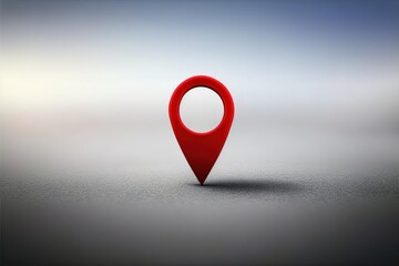 red 3d destination point on map navigation marker