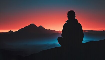 A silhouette of a person meditating at dawn inspiring a sense of calm and clarityunsplash  Generative AI