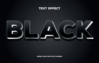 Fototapeta premium Free vector editable black text effect, silver text effect