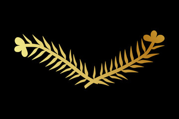 vector golden hand draw sketch floral border, black background
