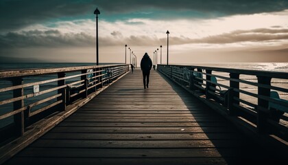 life down by pier unsplash pier at sunset  Generative AI