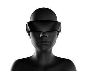 3D model of women with VR glasses