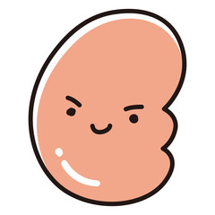 健康な腎臓のイラスト（キャラクター）