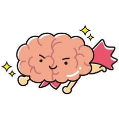 脳のイラスト（ヒーローキャラクター）