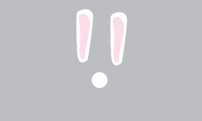 The bunny ear wallpaper illustrates a straight bunny ear and a white bunny nose with a simple shape