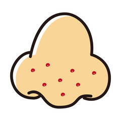 シンプルな鼻のイラスト（いちご鼻、赤み、毛穴）