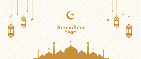 Flat design of Ramadan banner background