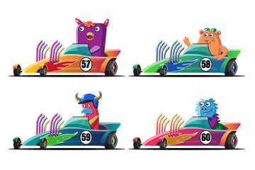 Obraz premium In game competition continue player used high speed car for win in racing game. competition e-sport car racing.