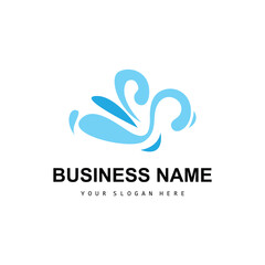 Beach Wave Logo, Water Wave Vector, Water Abstract Design, Illustration Template Icon