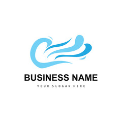 Beach Wave Logo, Water Wave Vector, Water Abstract Design, Illustration Template Icon