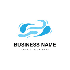 Beach Wave Logo, Water Wave Vector, Water Abstract Design, Illustration Template Icon