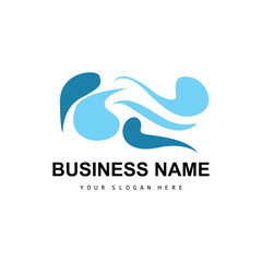 Beach Wave Logo, Water Wave Vector, Water Abstract Design, Illustration Template Icon