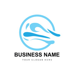 Beach Wave Logo, Water Wave Vector, Water Abstract Design, Illustration Template Icon