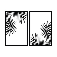  Tropical palm leaf, poster, boho wall decor, flat design Vector minimal art