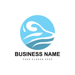 Beach Wave Logo, Water Wave Vector, Water Abstract Design, Illustration Template Icon