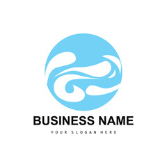 Beach Wave Logo, Water Wave Vector, Water Abstract Design, Illustration Template Icon