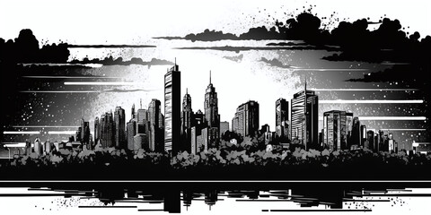 Obraz premium city skyline silhouette