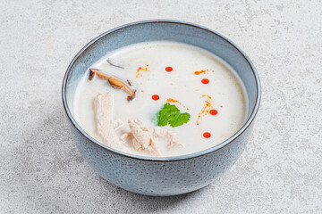 thai soup with coconut and fish