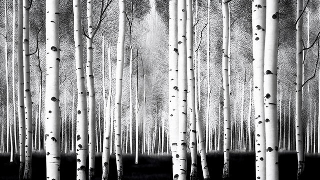 beautiful white birch trees forest, birch forest texture background