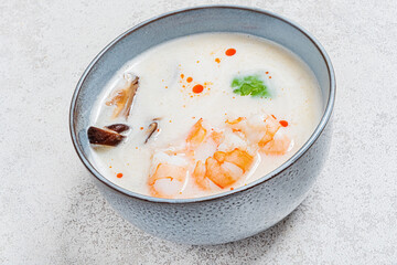 thai soup with coconut and fish