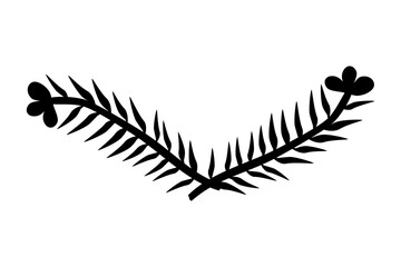 Obraz premium vector black hand draw sketch floral border, isolated on white 