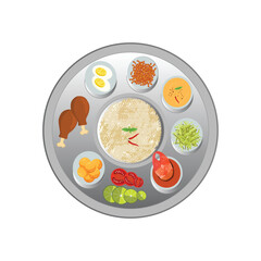 Organic flat nasi lemak illustration