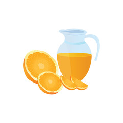 Fresh orange juice in the glass illustration