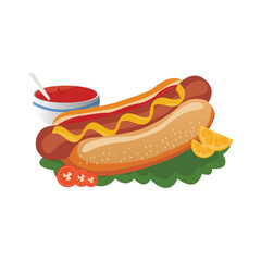 American hotdog sandwich illustration
