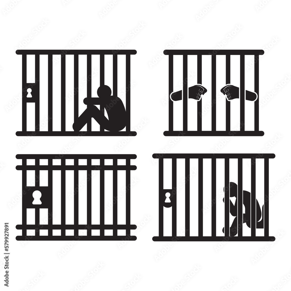 Wall mural Prison or prison simple icon,illustration design template.