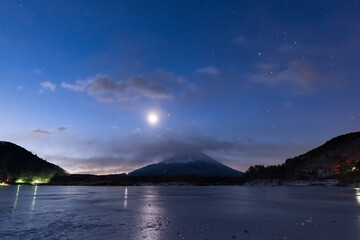 富士山と星

