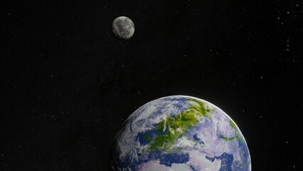 earth and moon. Elements of this vector furnished by NASA.