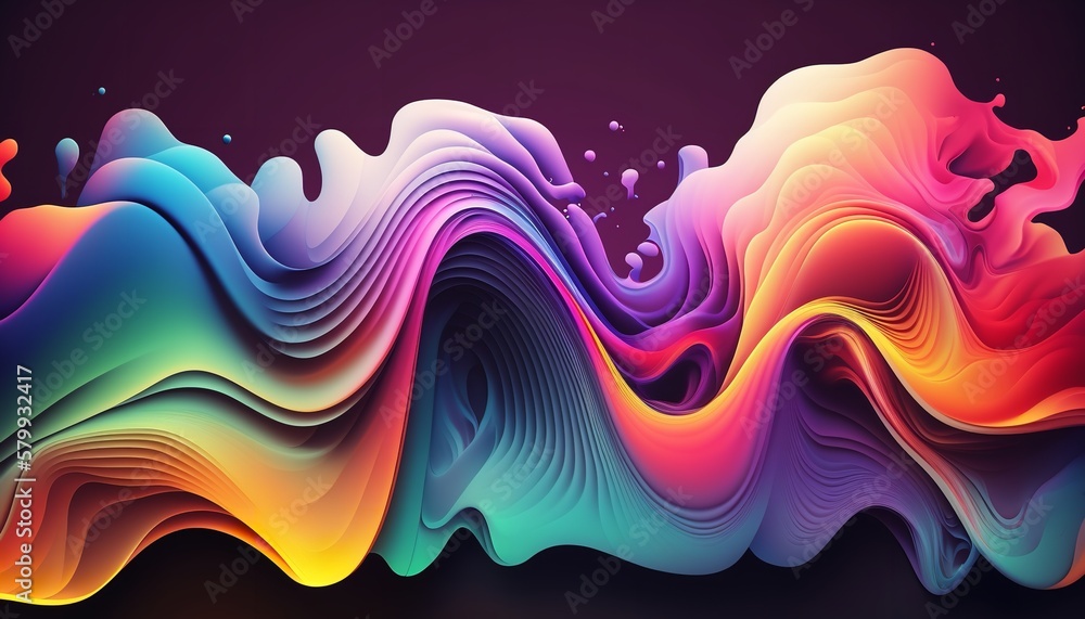 Poster abstract background of an abstract horizontal wave in color. generative ai.