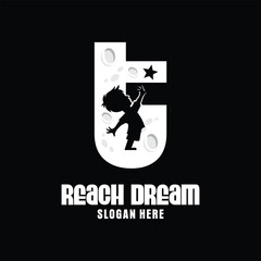 Letter T Reach Dream Logo Design Template Inspiration, Vector Illustration.