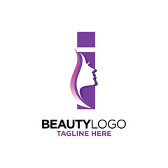 Letter I Beauty Face Logo Design Template Inspiration, Vector Illustration.