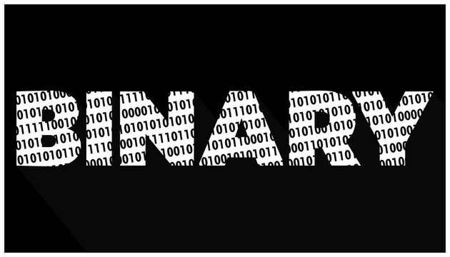 BINARY NAME ILLUSTRATION WITH BINARY NUMBER ON THE INSIDE
