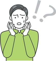 男性が困惑しているベクターイラスト