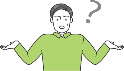 男性が手を広げて困っているベクターイラスト