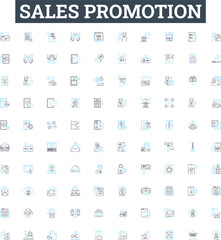 Sales promotion vector line icons set. Discounts, Deals, Offers, Coupons, Giveaways, Samples, Freebies illustration outline concept symbols and signs